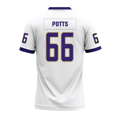 JMU - NCAA Football : Cole Potts - White Premium Football Jersey