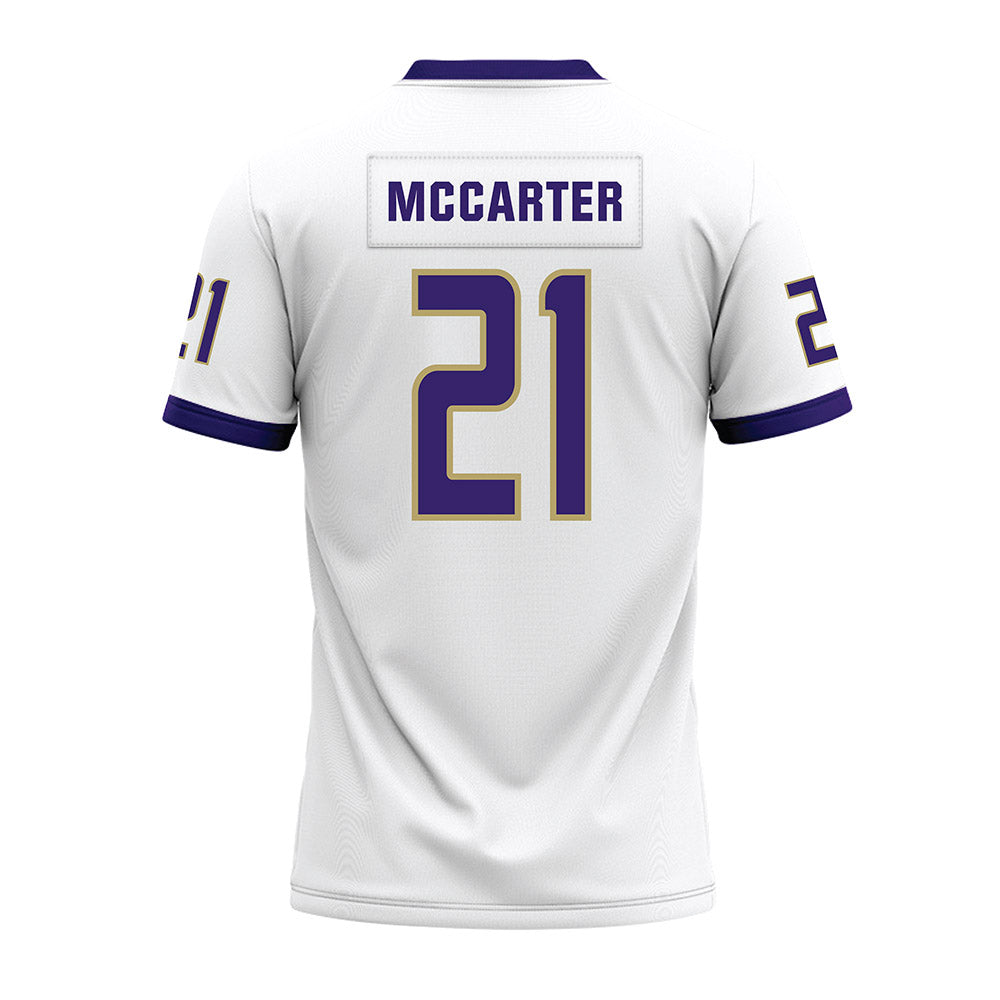 JMU - NCAA Football : Jackson McCarter - White Premium Football Jersey-1