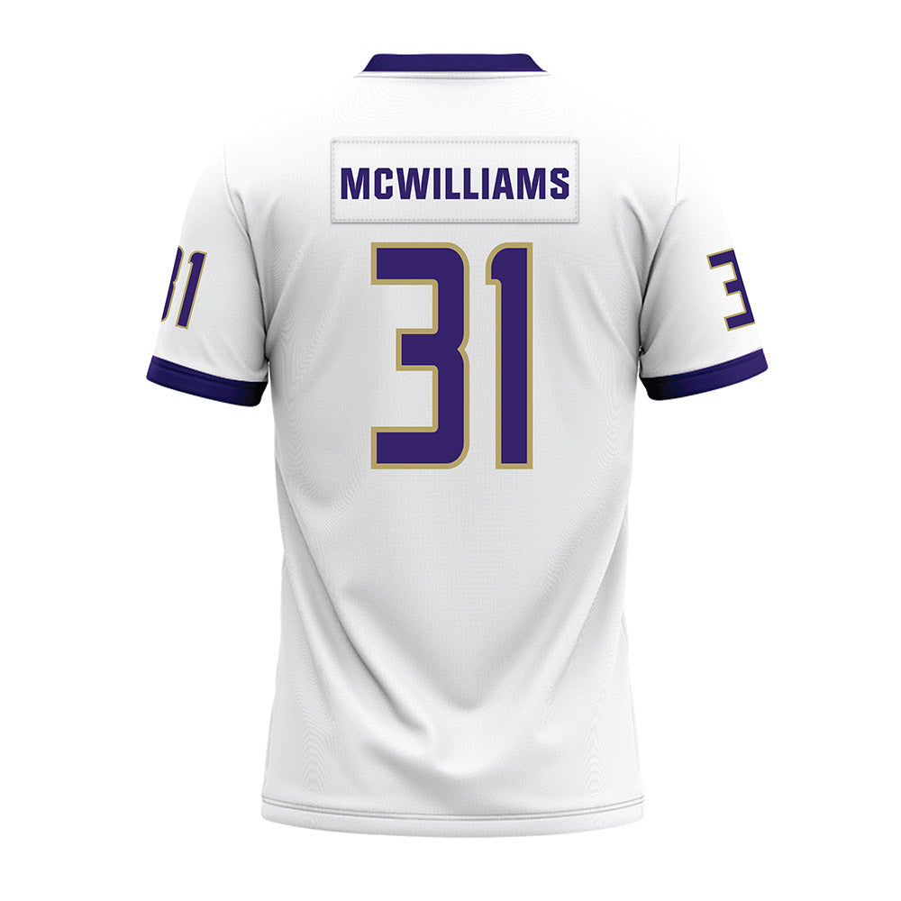 JMU - NCAA Football : Roddrey McWilliams - White Premium Football Jersey-1