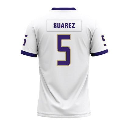 JMU - NCAA Football : Morgan Suarez - White Premium Football Jersey-1