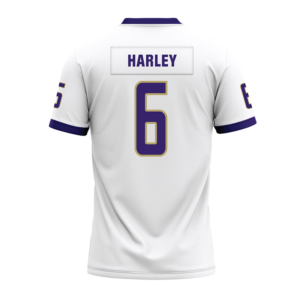 JMU - NCAA Football : Chantz Harley - White Premium Football Jersey-1