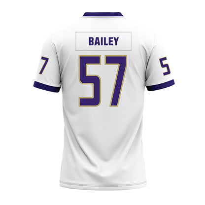 JMU - NCAA Football : Jacob Bailey - White Premium Football Jersey-1