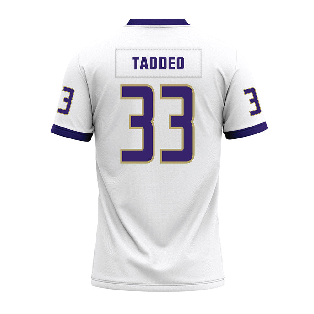 JMU - NCAA Football : Andrew Taddeo - White Premium Football Jersey-1
