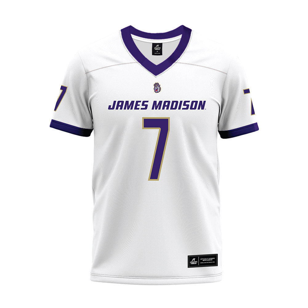 JMU - NCAA Football : Ayo Adeyi - White Premium Football Jersey