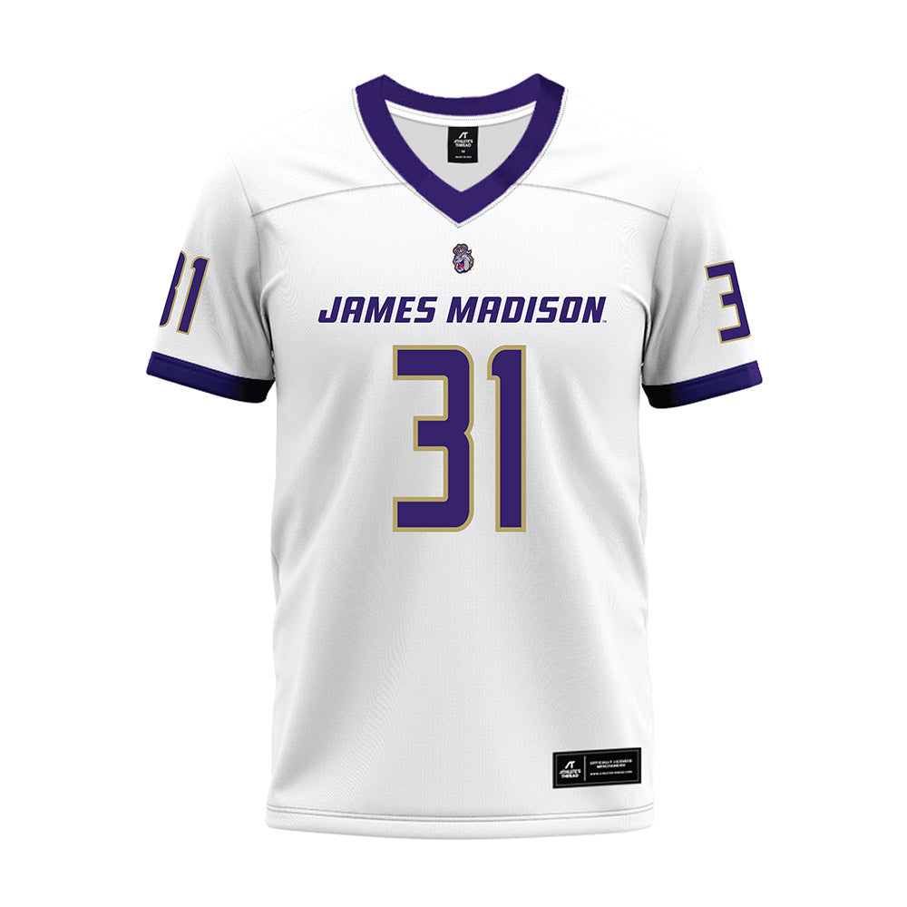 JMU - NCAA Football : Roddrey McWilliams - White Premium Football Jersey-0