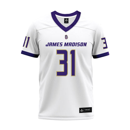 JMU - NCAA Football : Roddrey McWilliams - White Premium Football Jersey-0