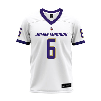 JMU - NCAA Football : Chantz Harley - White Premium Football Jersey-0