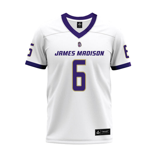 JMU - NCAA Football : Chantz Harley - White Premium Football Jersey-0