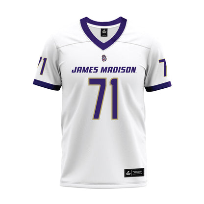 JMU - NCAA Football : Deacon Rawls - White Premium Football Jersey-0