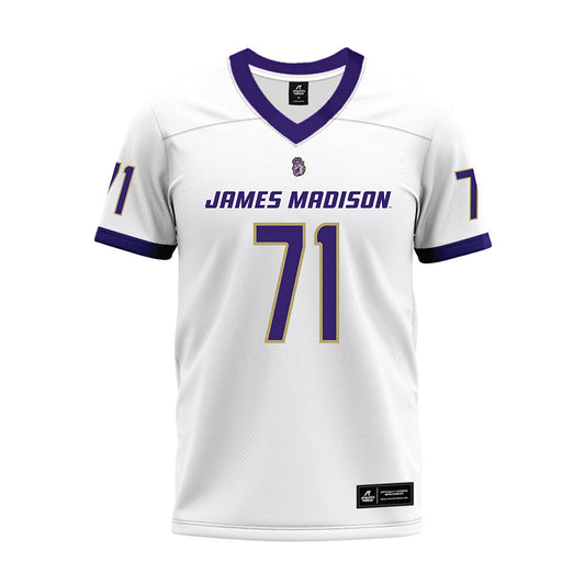 JMU - NCAA Football : Deacon Rawls - White Premium Football Jersey-0