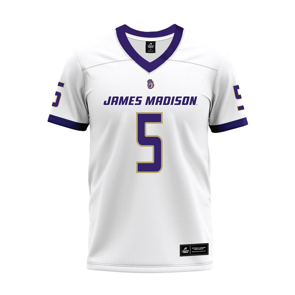JMU - NCAA Football : Ayo Adeyi - White Premium Football Jersey-0