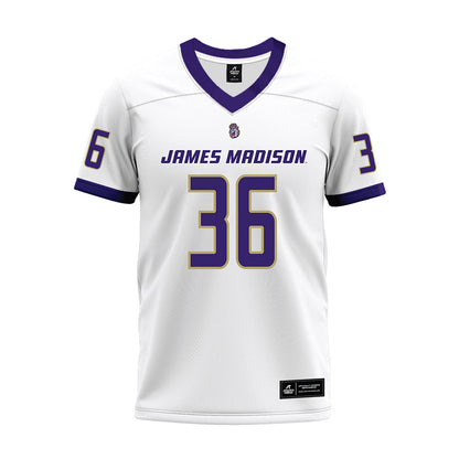 JMU - NCAA Football : Milton Ferguson - White Premium Football Jersey-0