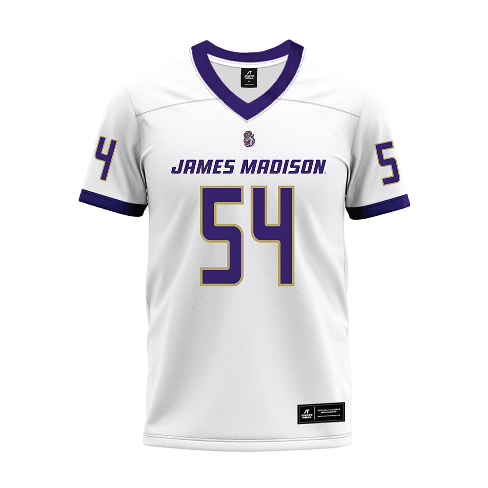 JMU - NCAA Football : Brandon Fique - White Premium Football Jersey-0