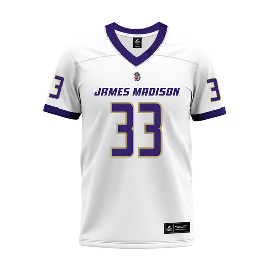 JMU - NCAA Football : Logan Ketcham - White Premium Football Jersey-0