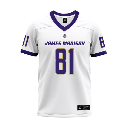 JMU - NCAA Football : Sue Yost - White Premium Football Jersey-0