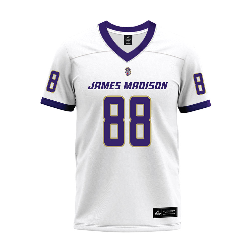JMU - NCAA Football : Kells Bush - White Premium Football Jersey-0