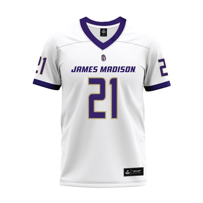 JMU - NCAA Football : Curtis Harris-Lopez - White Premium Football Jersey-0