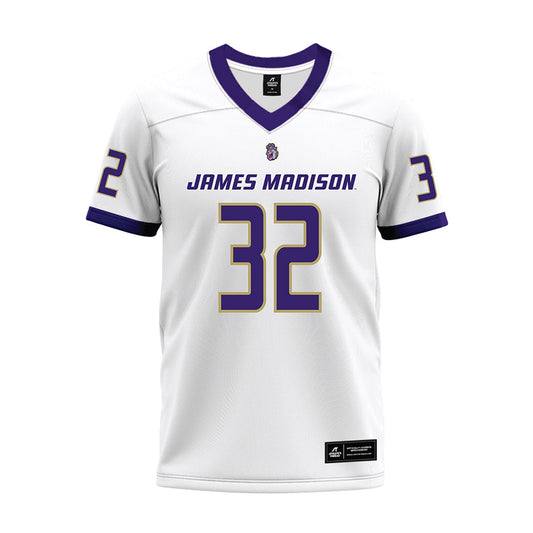 JMU - NCAA Football : DJ Barksdale - White Premium Football Jersey