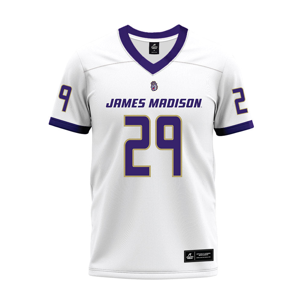 JMU - NCAA Football : Tre Leonard - White Premium Football Jersey-0