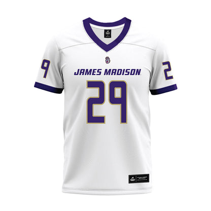 JMU - NCAA Football : Tre Leonard - White Premium Football Jersey-0