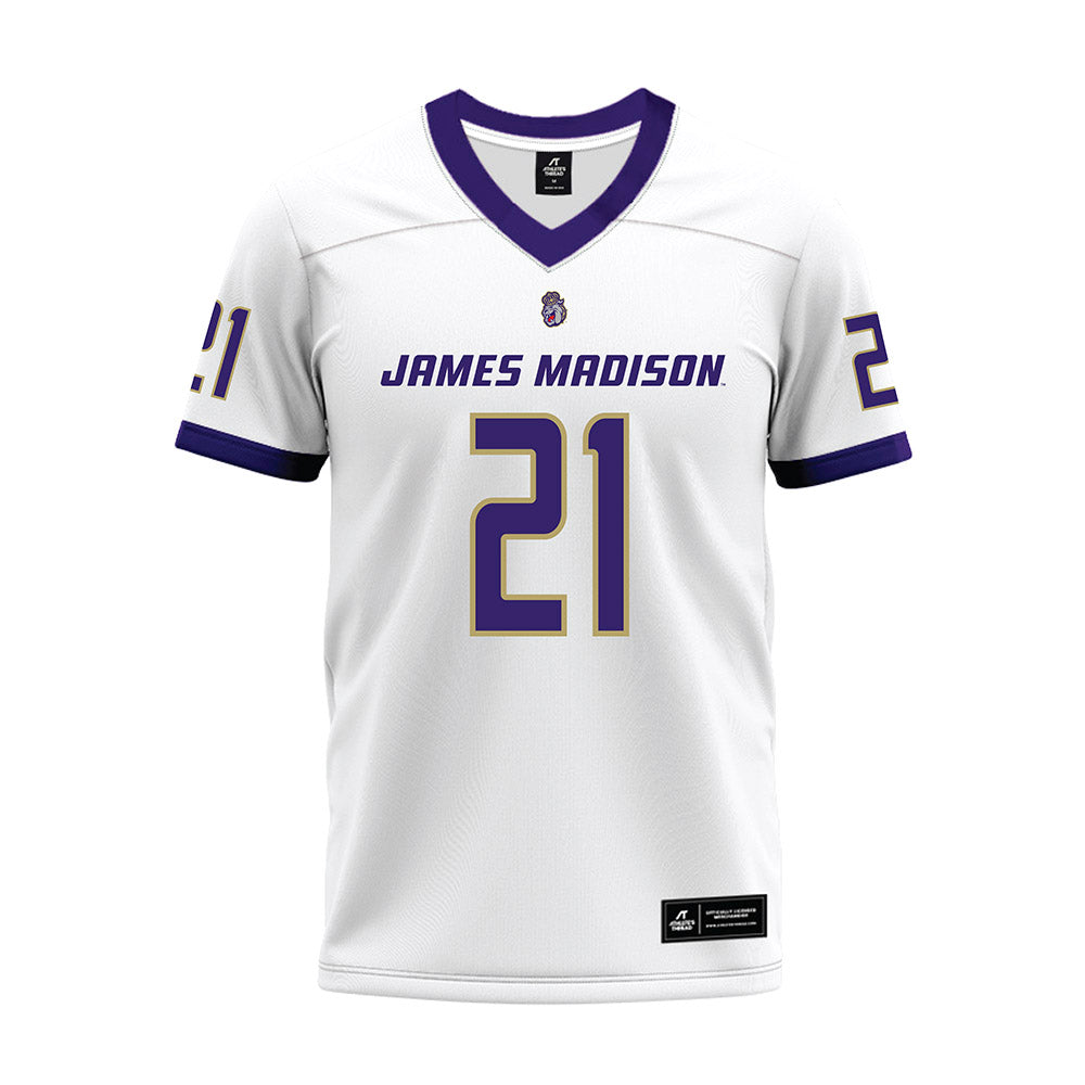 JMU - NCAA Football : Jackson McCarter - White Premium Football Jersey-0