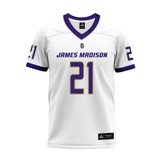 JMU - NCAA Football : Jackson McCarter - White Premium Football Jersey-0