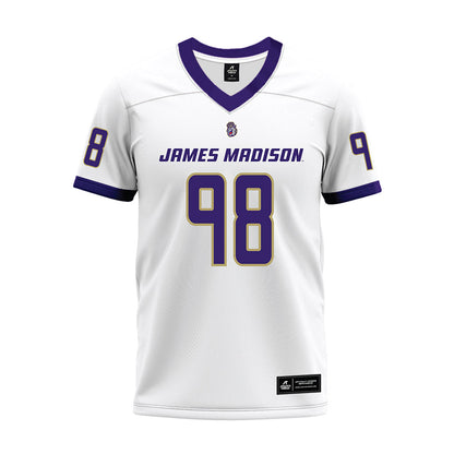 JMU - NCAA Football : Turner Schmidt - White Premium Football Jersey-0