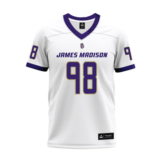 JMU - NCAA Football : Turner Schmidt - White Premium Football Jersey-0