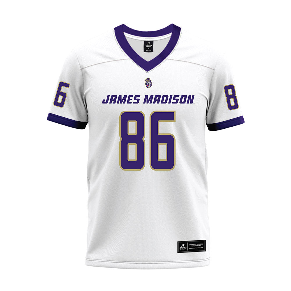 JMU - NCAA Football : Ethan Gurela - White Premium Football Jersey-0