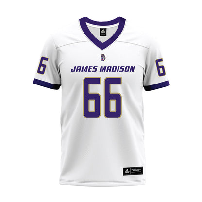 JMU - NCAA Football : JD Rayner - White Premium Football Jersey-0
