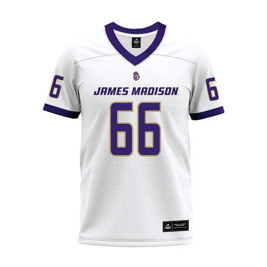JMU - NCAA Football : JD Rayner - White Premium Football Jersey-0