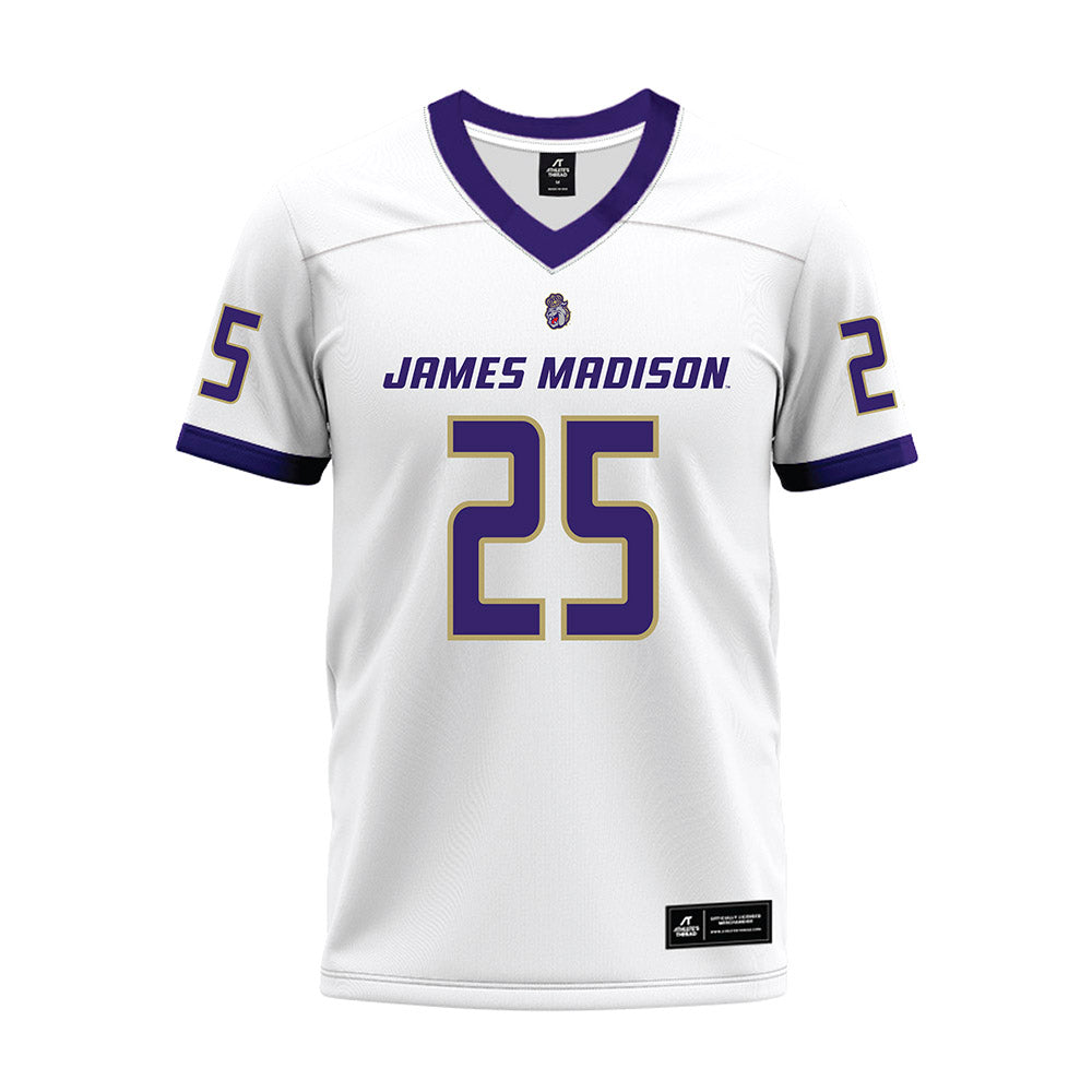 JMU - NCAA Football : Jackson Hamill - White Premium Football Jersey-0