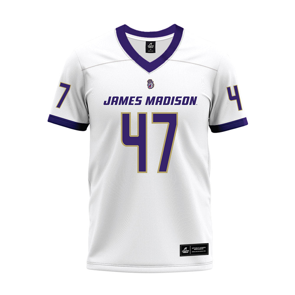 JMU - NCAA Football : Josiah Kennard - White Premium Football Jersey-0
