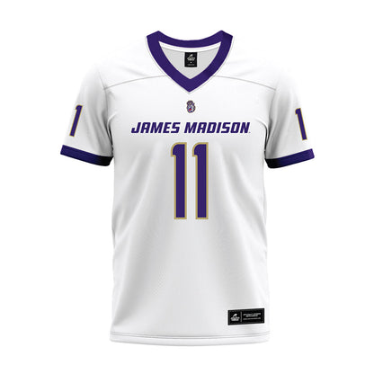 JMU - NCAA Football : Nick DeGennaro - White Premium Football Jersey-0