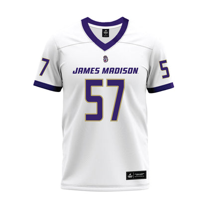 JMU - NCAA Football : Jacob Bailey - White Premium Football Jersey-0