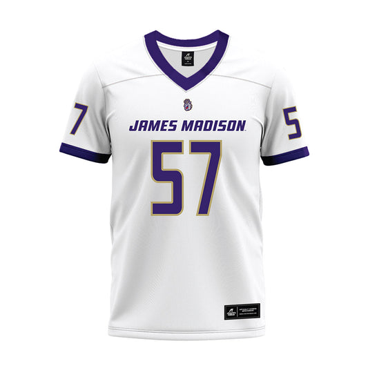 JMU - NCAA Football : Jacob Bailey - White Premium Football Jersey-0