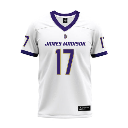 JMU - NCAA Football : Michael Scott - White Premium Football Jersey-0