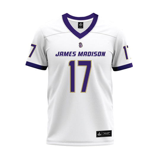 JMU - NCAA Football : Michael Scott - White Premium Football Jersey-0