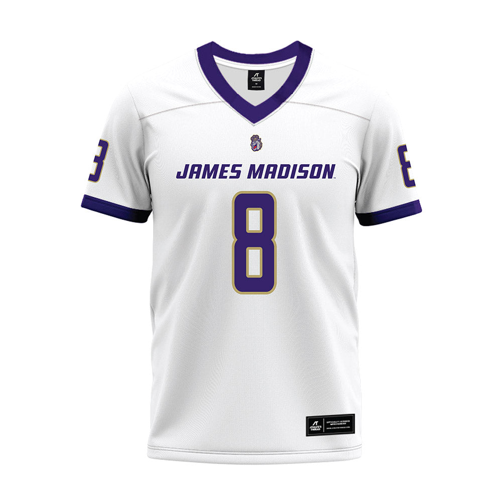 JMU - NCAA Football : Amar Thomas - White Premium Football Jersey