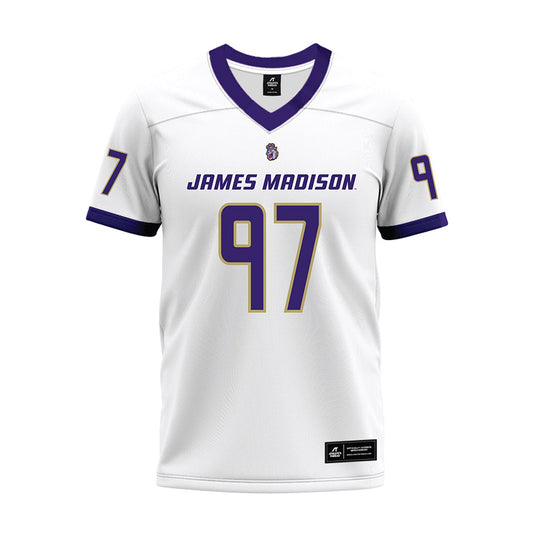 JMU - NCAA Football : Aiden Gobaira - White Premium Football Jersey-0