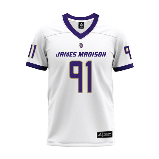 JMU - NCAA Football : Marcellus Nash - White Premium Football Jersey-0