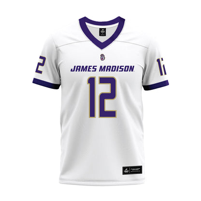 JMU - NCAA Football : Zaron Collins - White Premium Football Jersey-0