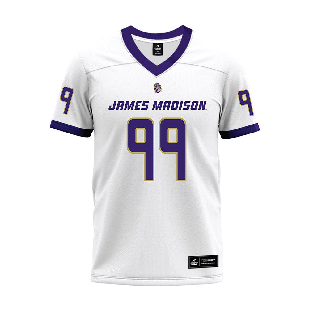 JMU - NCAA Football : Cole Webster - White Premium Football Jersey-0