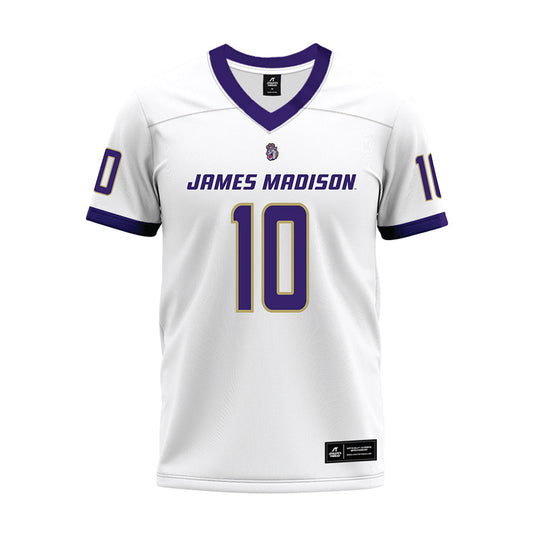 JMU - NCAA Football : Braeden Wisloski - White Premium Football Jersey-0