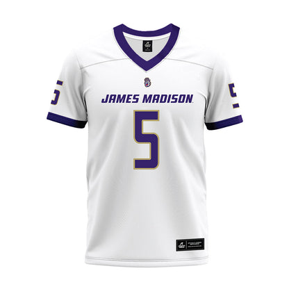 JMU - NCAA Football : Morgan Suarez - White Premium Football Jersey-0
