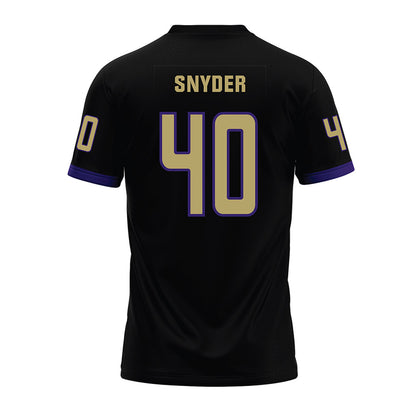 JMU - NCAA Football : Jackson Snyder - Black Premium Football Jersey-1
