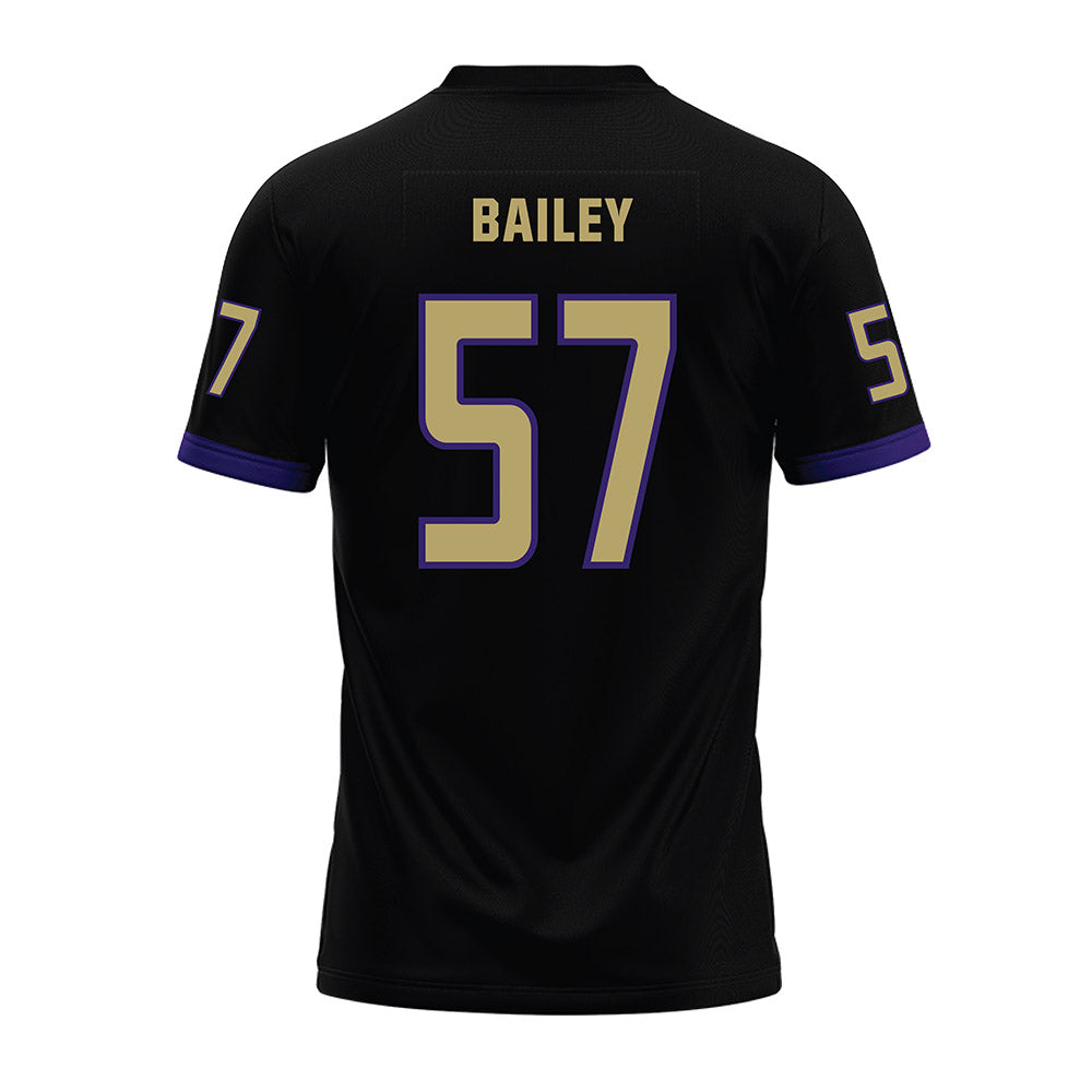 JMU - NCAA Football : Jacob Bailey - Black Premium Football Jersey-1