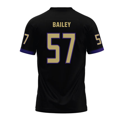JMU - NCAA Football : Jacob Bailey - Black Premium Football Jersey-1