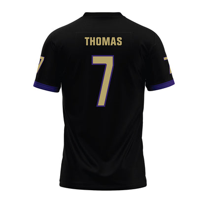 JMU - NCAA Football : Jacob Thomas - Black Premium Football Jersey-1