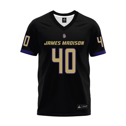 JMU - NCAA Football : Jackson Snyder - Black Premium Football Jersey-0